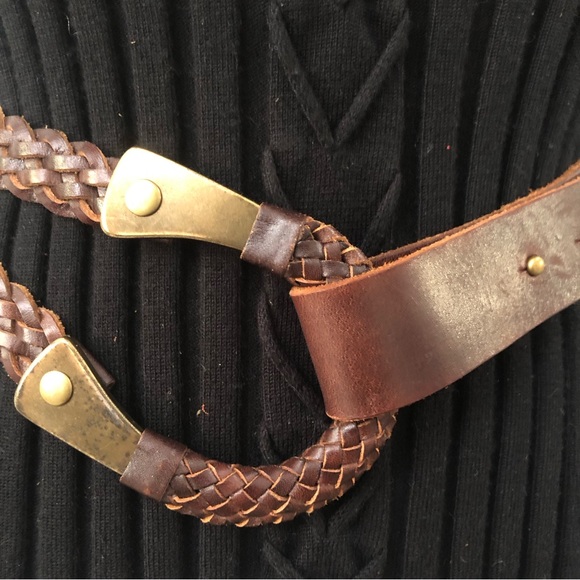 TOMMY BAHAMA Sz M Brown Leather Belt - Picture 12 of 14